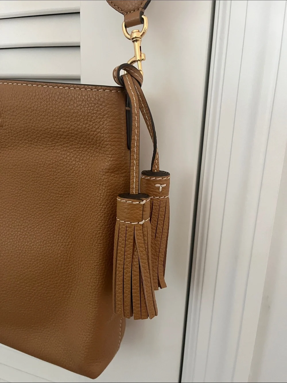 Tory Burch Classic Leather Crossbody Bag - Tan